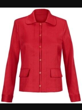 CAbi Red Button-Front Blazer